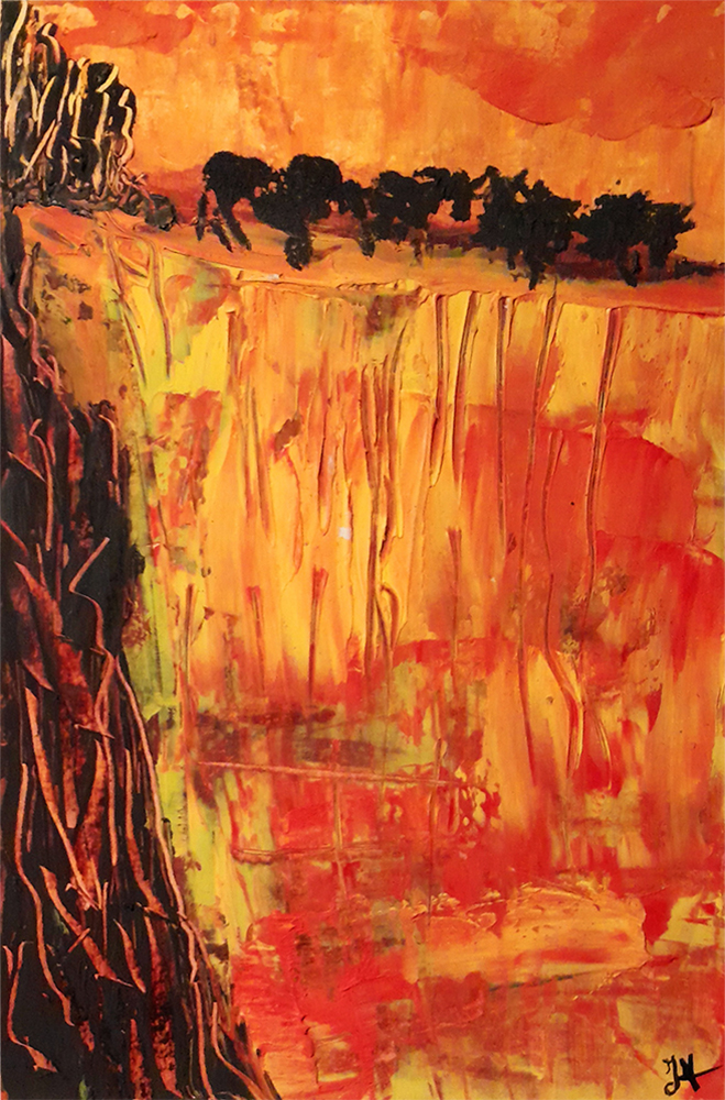 Taureaux sur la falaise